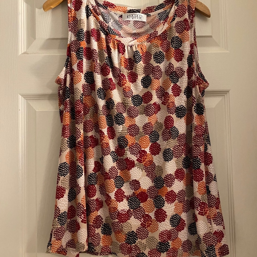 Kasper XL Circle Print Shell